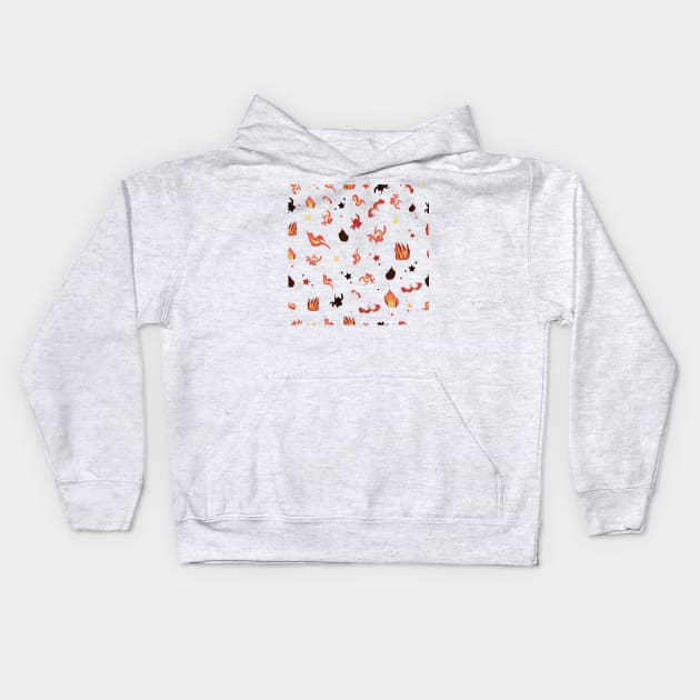 Flames and stars pattern Kids Hoodie by GULSENGUNEL